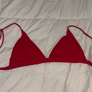 Red triangle bikini top